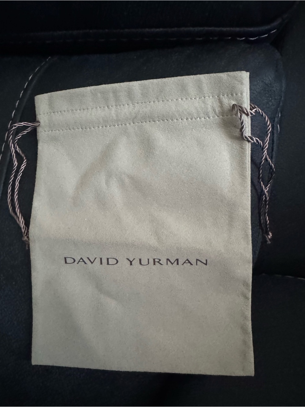 David Yurman Taupe Suede Jewelry Pouch